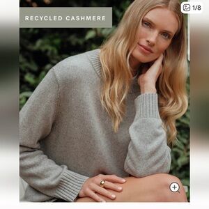 Jenni Kayne Heather Gray Cashmere Oversized Crewneck